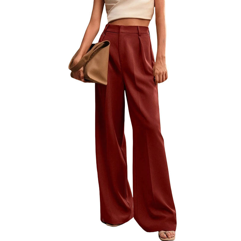 Women's Casual Loose Straight Business Commute Wide Leg Pants