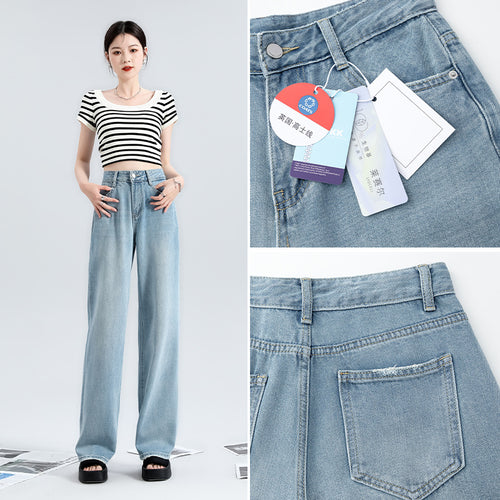 Tencel Lyocell Wide-leg Jeans
