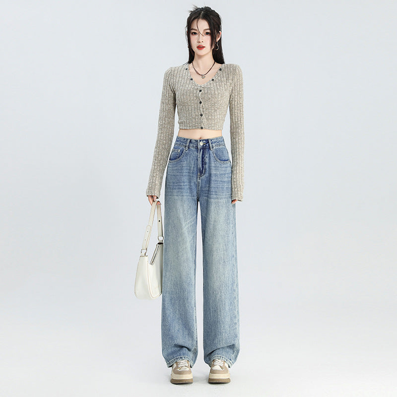 Turkish High-quality Narrow Wide-leg Jeans