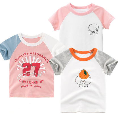Children's clothing summer new Korean version of children's short-sleeved T-shirt girls clothes a consignment ins