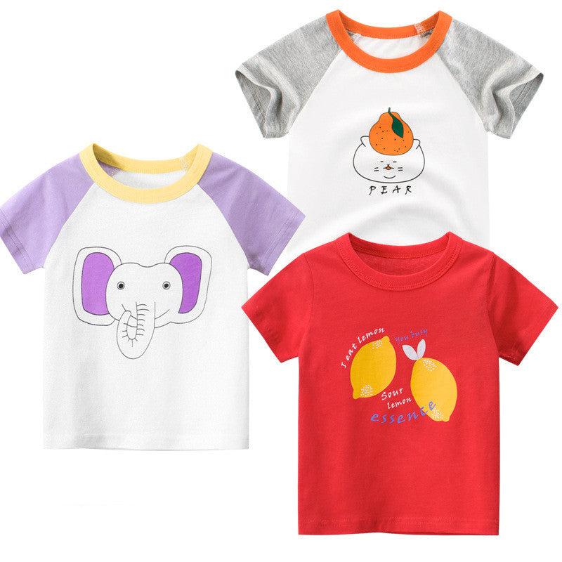 Children's clothing summer new Korean version of children's short-sleeved T-shirt girls clothes a consignment ins