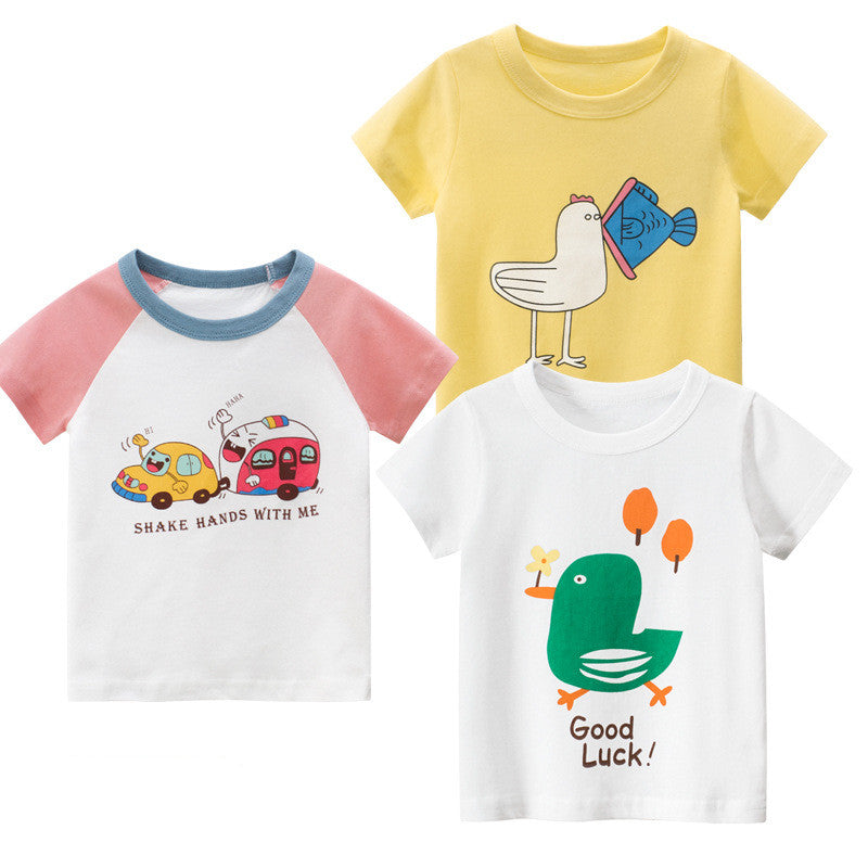 Children's clothing summer new Korean version of children's short-sleeved T-shirt girls clothes a consignment ins