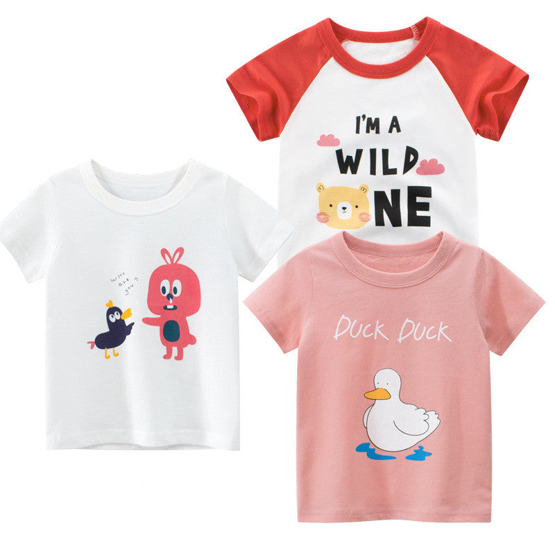 Children's clothing summer new Korean version of children's short-sleeved T-shirt girls clothes a consignment ins