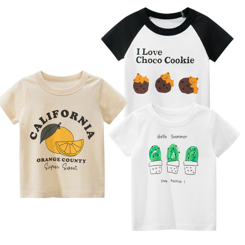 Children's clothing summer new Korean version of children's short-sleeved T-shirt girls clothes a consignment ins
