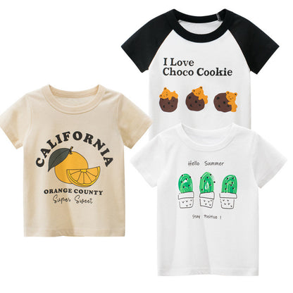 Children's clothing summer new Korean version of children's short-sleeved T-shirt girls clothes a consignment ins