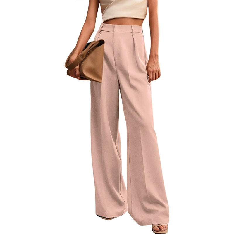 Women's Casual Loose Straight Business Commute Wide Leg Pants