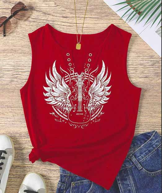 Wing Print Cotton Women's T-Shirt