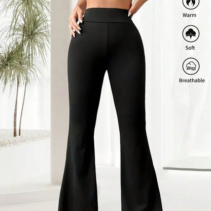 Summer Thin Yoga Pants Women's High-Waist Straight-Leg Wide-Leggings