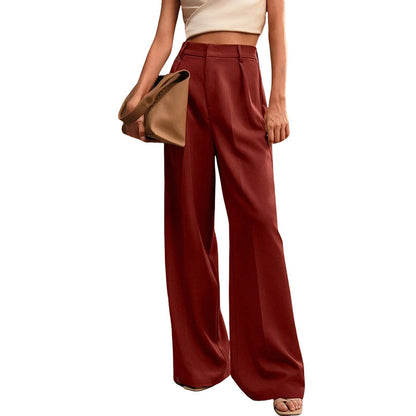 Women's Casual Loose Straight Business Commute Wide Leg Pants
