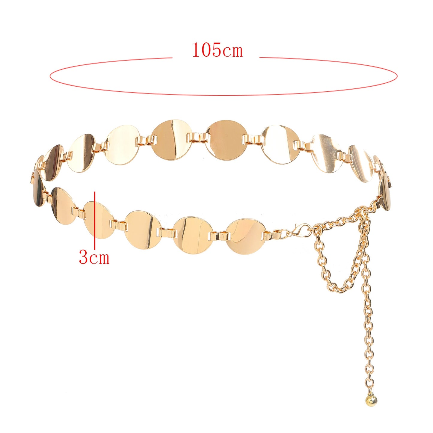 Small Round Slice Waist Chain With Skirt Pants Chain