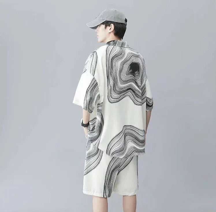 Shirts T-shirts Shorts Suits for Men Sports Beach Trends Costumes Two Piece Set Man Sets Korean Style 2025 Loose New in Matching