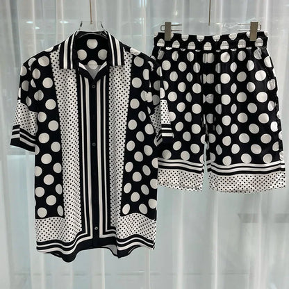 Vintage Men Shirts Sets Summer 3D Print Beach Short Sleeve Shirt Shorts Casual Trip Mens Hawaiian 2 Piece Suit Man Blouse
