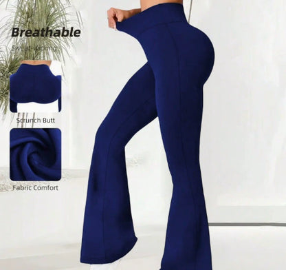 Summer Thin Yoga Pants Women's High-Waist Straight-Leg Wide-Leggings