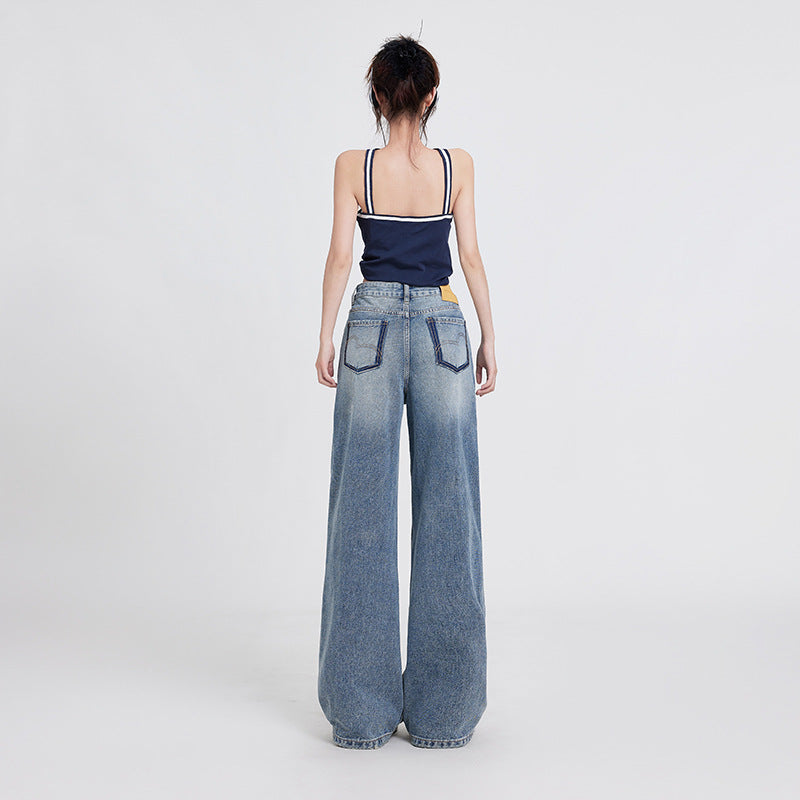 Wide Leg Jeans Women's High Waist Baggy Straight Trousers