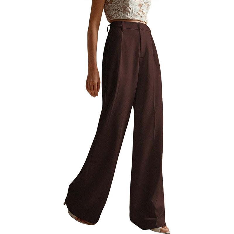 Women's Casual Loose Straight Business Commute Wide Leg Pants